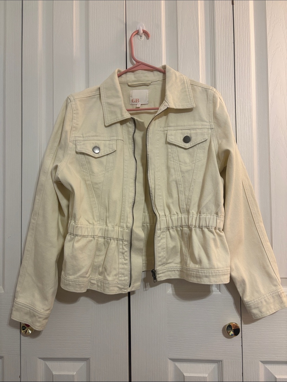 Gianni Bini Cream Jean Jacket 100% Cotton